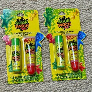 4 Pieces Sour Patch Kids Flavored Lip Balms & Glosses Bundle